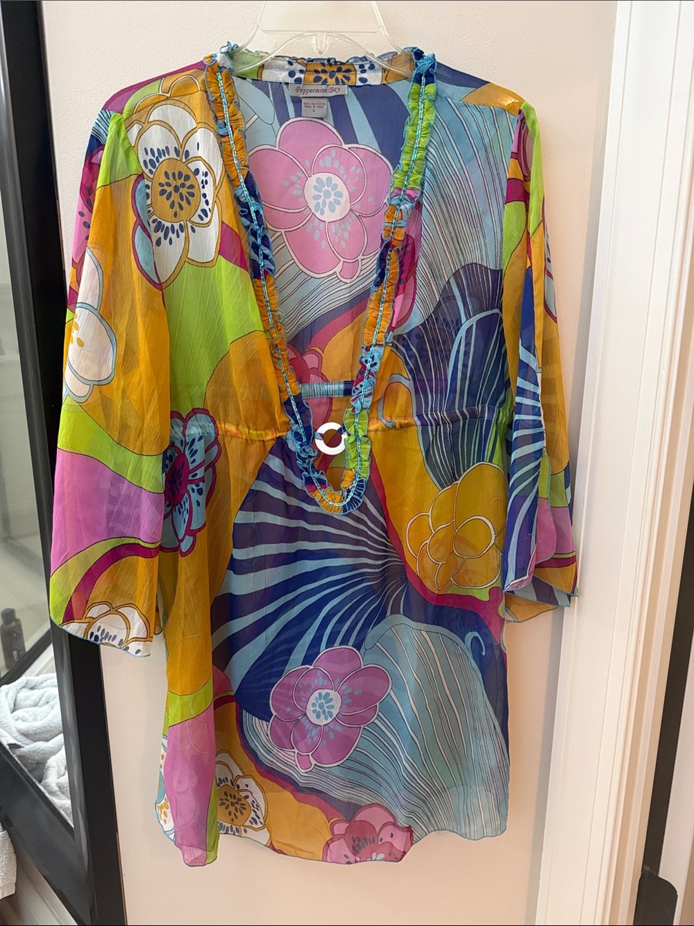 Beach cover up Multicolor, peppermint bay brand. Used